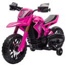 6V Kids Motorcycle with Training Wheels, Horn, Start Sound - Pink Magic Cars 3