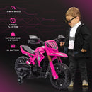 6V Kids Motorcycle with Training Wheels, Horn, Start Sound - Pink Magic Cars 4