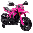 6V Pink Kids Motorcycle with Training Wheels, Horn, and Start Sound Magic Cars 0