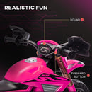 6V Pink Kids Motorcycle with Training Wheels, Horn, and Start Sound Magic Cars 6