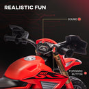 6V Kids Motorcycle with Training Wheels, Horn, and Start Sound - Red Magic Cars 6