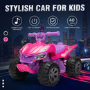 6V Battery-Powered Kids Electric Ride-On ATV Quad Car with Spray Device, Pink Magic Cars 6