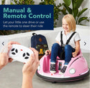 6V Kids Ride-On Bumper Car Toy with Remote Control, Safety Harness, Lights, and 360-Degree Spin – Pink Magic Cars 2
