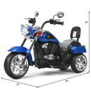 6V Kids Ride-On Blue 3-Wheel Chopper Motorcycle Trike with Headlight Magic Cars 1