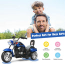 6V Kids Ride-On Blue 3-Wheel Chopper Motorcycle Trike with Headlight Magic Cars 6