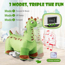 6V Kids Ride-On Dinosaur with Padded Sea Foot Pedal, Music, Forward Motion, and Wheels Magic Cars 6