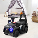 6V Battery-Powered Kids Ride-On Police Car Toy with Side Megaphone in Black Magic Cars 0