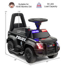 6V Battery-Powered Kids Ride-On Police Car Toy with Side Megaphone in Black Magic Cars 1