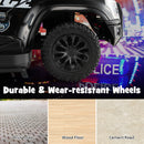 6V Battery-Powered Kids Ride-On Police Car Toy with Side Megaphone in Black Magic Cars 5