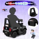 6V Battery-Powered Kids Ride-On Police Car Toy with Side Megaphone in Black Magic Cars 6