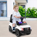 6V Battery-Powered Kids Ride-On Police Car Toy Vehicle with Side Megaphone and Music Magic Cars 2