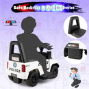 6V Battery-Powered Kids Ride-On Police Car Toy Vehicle with Side Megaphone and Music Magic Cars 6