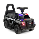 6V Kids Ride-On Police Car with Real Megaphone, Siren, and Flashing Lights Black Magic Cars Variant 0