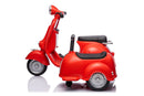 6V Licensed Red Vespa Scooter with Sidecar Kids Ride-On Motorcycle Toy Magic Cars 3