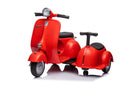 6V Licensed Red Vespa Scooter with Sidecar Kids Ride-On Motorcycle Toy Magic Cars 9