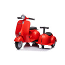 6V Licensed Red Vespa Scooter Motorcycle with Sidecar for Kids Magic Cars 3