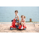 6V Licensed Red Vespa Scooter Motorcycle with Sidecar for Kids Magic Cars 5