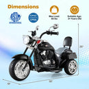Black 3-Wheel Motorbike Ride-On Toy for Toddlers with Horn and Headlight, 6V Powered Magic Cars 3