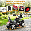 Black 3-Wheel Motorbike Ride-On Toy for Toddlers with Horn and Headlight, 6V Powered Magic Cars 4