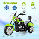 Electric 3-Wheel Motorbike Ride-On Toy for Toddlers with Horn and Headlight - Green Magic Cars 3