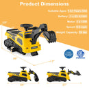 3-in-1 Electric Excavator Ride-On Tractor with Adjustable Arms and Sound Features Magic Cars 4