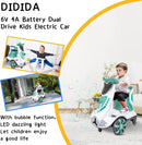 6V Dual Drive Electric Ride-On Car for Kids with Automatic Bubble Feature 3-5 Years Magic Cars 12