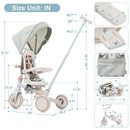 Foldable Baby Toddler Tricycle with Removable and Adjustable Parent Push Handle Magic Cars 5