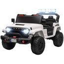 24V Dual-Seater Electric Truck with 4 Motors, Remote Control & Suspension – White