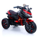 Red 3-Wheel Ride-On Motorcycle for Kids with PU Seat and Training Wheels