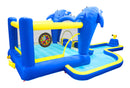 8-in-1 Inflatable Water Slide and Trampoline Bouncing House for Outdoor Garden Fun Magic Cars 8