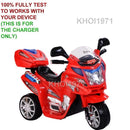 3-Wheel 6V Ride-On Motorcycle with Red AC Wall Charger and Adapter Magic Cars 1