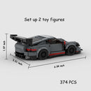 374PCS Gray Sports Car Construction Set, Speed Champions Block Kit