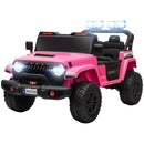 Pink 24V Dual Seater Electric Truck with Four Motors, Remote Control, and Suspension