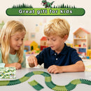 96-Piece Dino Race Car Track Expansion Set for Children Magic Cars 6