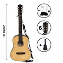 Lexibook 36-Inch Wooden Acoustic Guitar with Learning Guide and 6 Nylon Strings