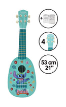 Disney Stitch Wooden Ukulele for Kids, 4 Nylon Strings, 53 cm