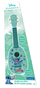 Disney Stitch Wooden Ukulele for Kids, 4 Nylon Strings, 53 cm