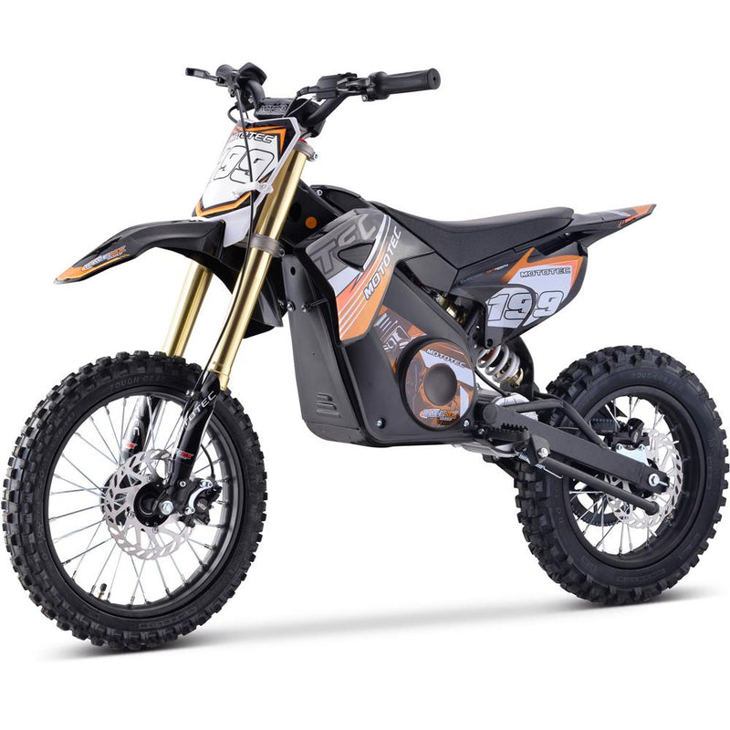 Orange MotoTec 48v Pro Electric Dirt Bike 1600w Lithium