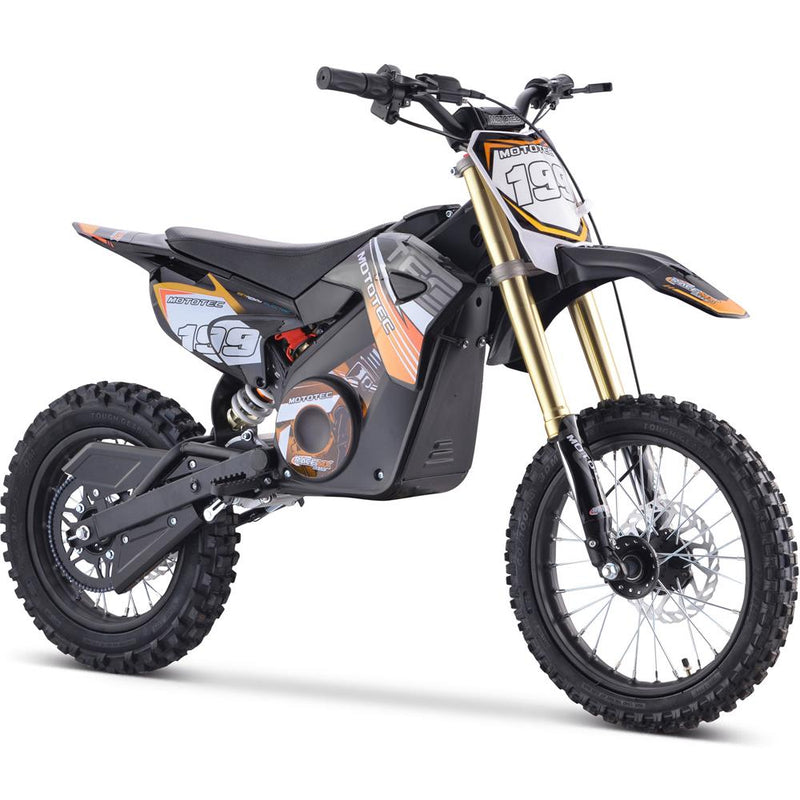 Orange MotoTec 48v Pro Electric Dirt Bike 1600w Lithium