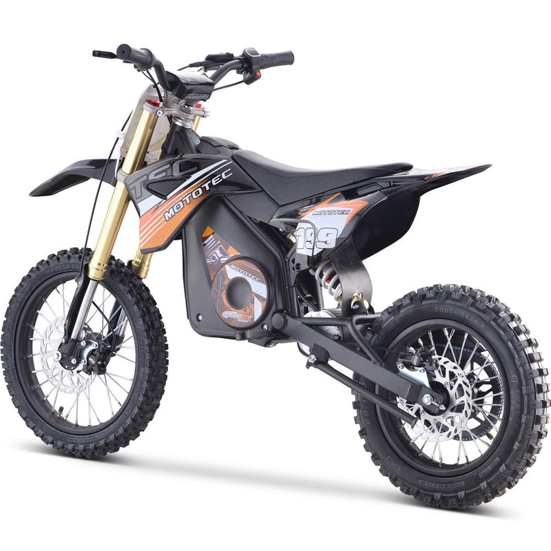 Orange MotoTec 48v Pro Electric Dirt Bike 1600w Lithium