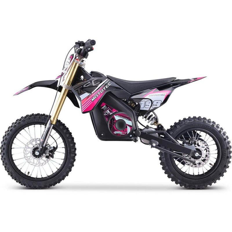 MotoTec 48v Pro Pink Electric Dirt Bike 1600w Lithium