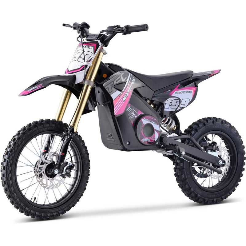 MotoTec 48v Pro Pink Electric Dirt Bike 1600w Lithium