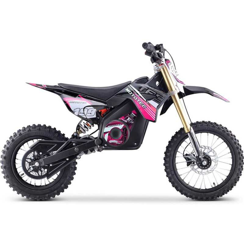 MotoTec 48v Pro Pink Electric Dirt Bike 1600w Lithium