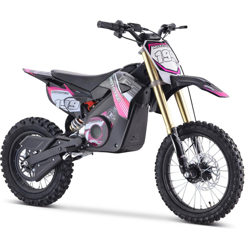 MotoTec 48v Pro Pink Electric Dirt Bike 1600w Lithium