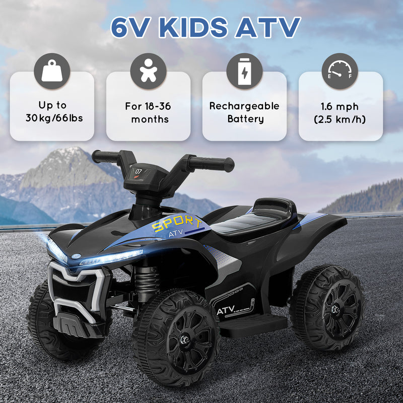 Kids 6V Ride-On ATV Quad with Rechargeable Battery Toy