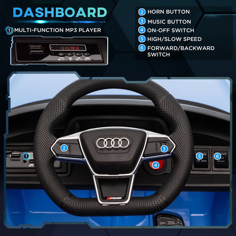 Licensed Audi 12V Electric Ride-On Car with Remote Control and Honking Horn