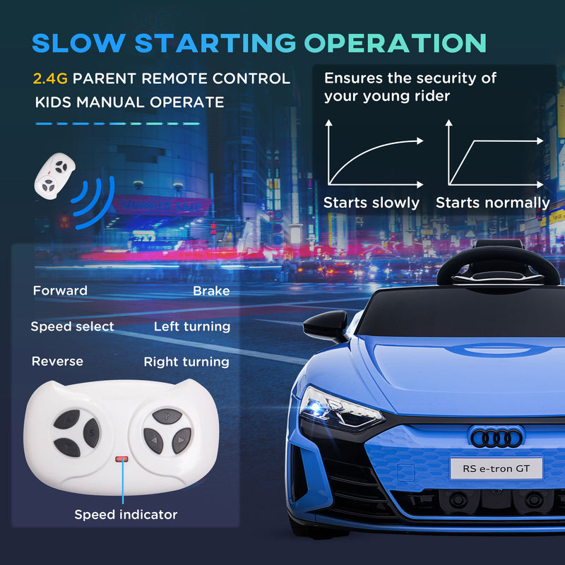 Licensed Audi 12V Electric Ride-On Car with Remote Control and Honking Horn
