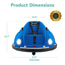 6V Ride-On Bumper Car for Kids with Remote Control and 360 Lights