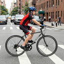 26-Inch Adjustable Mountain Bike with 6-Speed Gears and All-Terrain Rubber Tires - Black