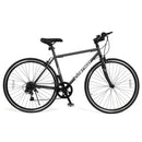 26-Inch Adjustable Mountain Bike with 6-Speed Gears and All-Terrain Rubber Tires - Black